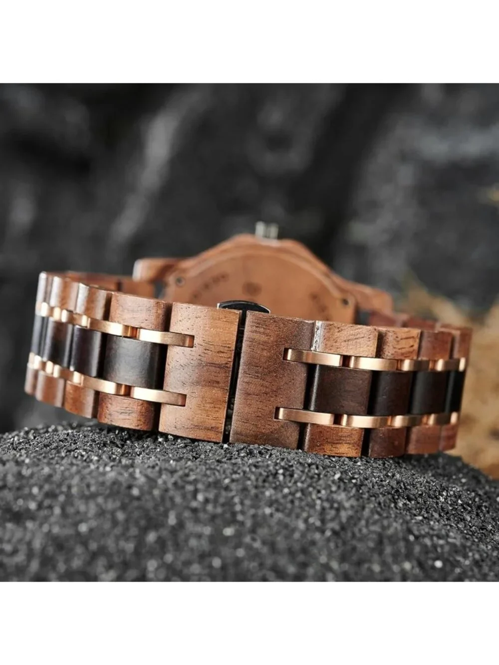 Natural Wooden Men's Watch - Japanese Quartz, Minimalist Style, Unique Leaf Vein